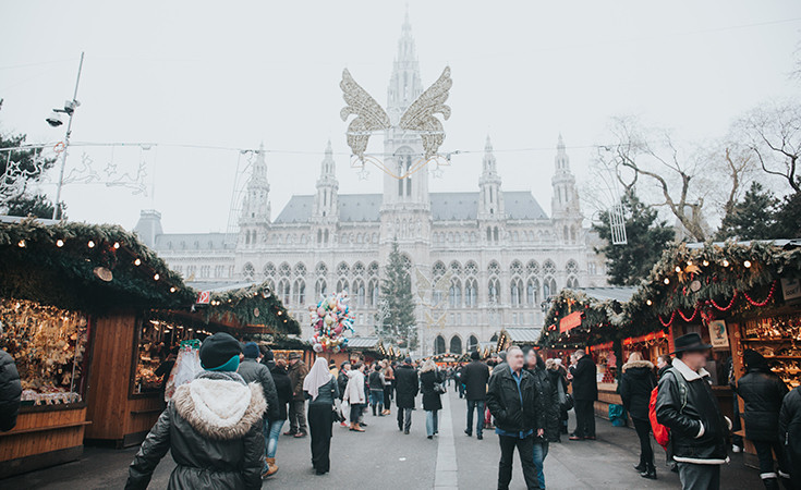 Božićni Market na Rathhausplatz trgu