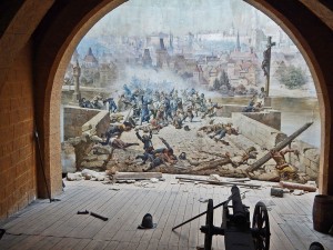 Scene from the battle between Czechs and Swedes