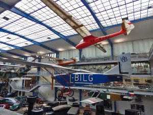 Old airplanes at National Museum of Technology in Prague