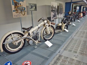 Old motorcycles at National Museum of Technology in Prague
