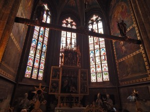 Inside of the Saint Vitus Cathedral in Prague