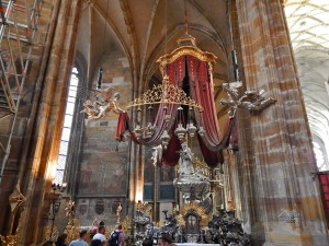 Inside of the Saint Vitus Cathedral in Prague