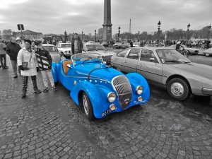 Classic car gathering at Concord Square in Paris