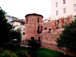 Old Roman walls in Milan