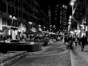Corso Como in Milan by night