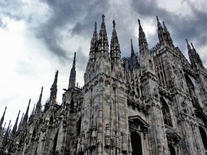 Rooftop of Duomo Cathedral in Milan