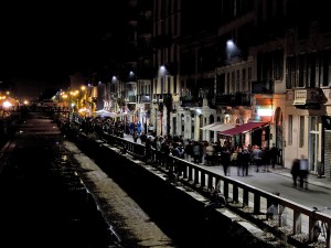 Navigli Canals in Milan by night