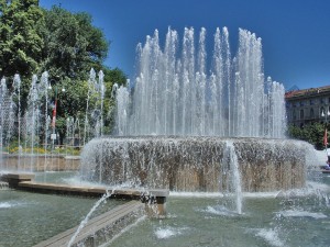 Fountain in front of the Sforza Castle