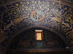 Byzantine mosaics in the Mausoleum Galla Placidia