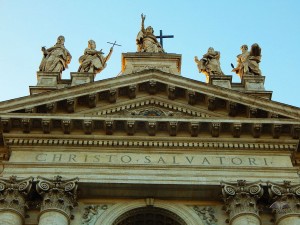 Façade of the Archbasilica of Saint John Lateran in Rome