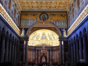 Inside of the Basilica of Saint Paul in Rome