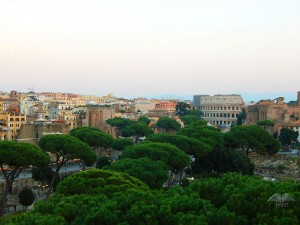 View from the terraces of the Vittoriano Monument on Piazza Venezia