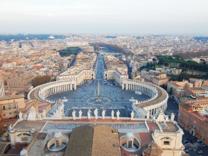 Breathtaking view from the dome of the St Peter’s Basilica