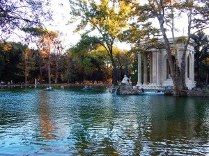 The artificial lake in Villa Borghese Park