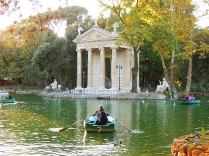 The artificial lake in Villa Borghese Park