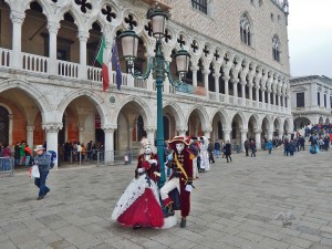 Beautiful mask and costumes of the Venetian Carnival