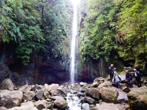 Twenty meters high waterfall on Rabacal trail