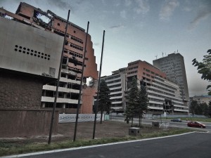 Bombed buildings by NATO in Belgrade
