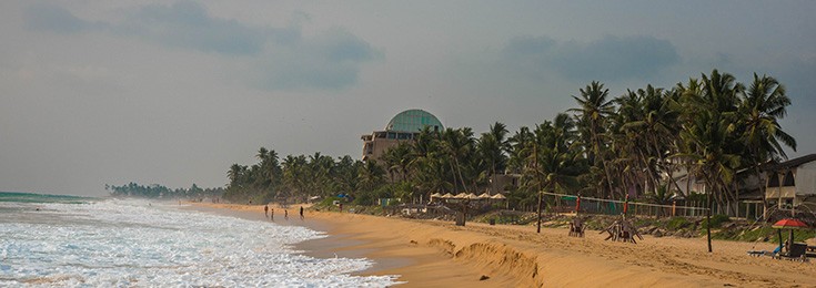 Hikkaduwa beach in Sri Lanka
