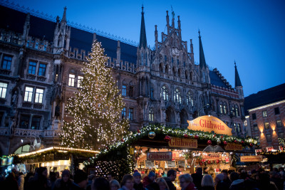 Marienplatz durante le vacanze di Natale
