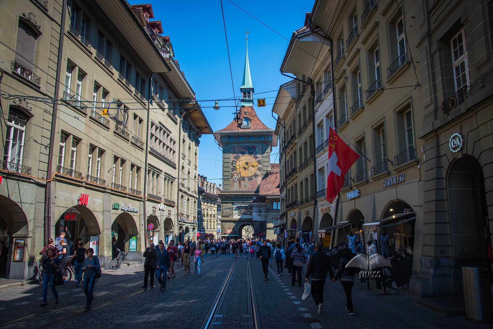 Bern’deki Marktgasse sokak