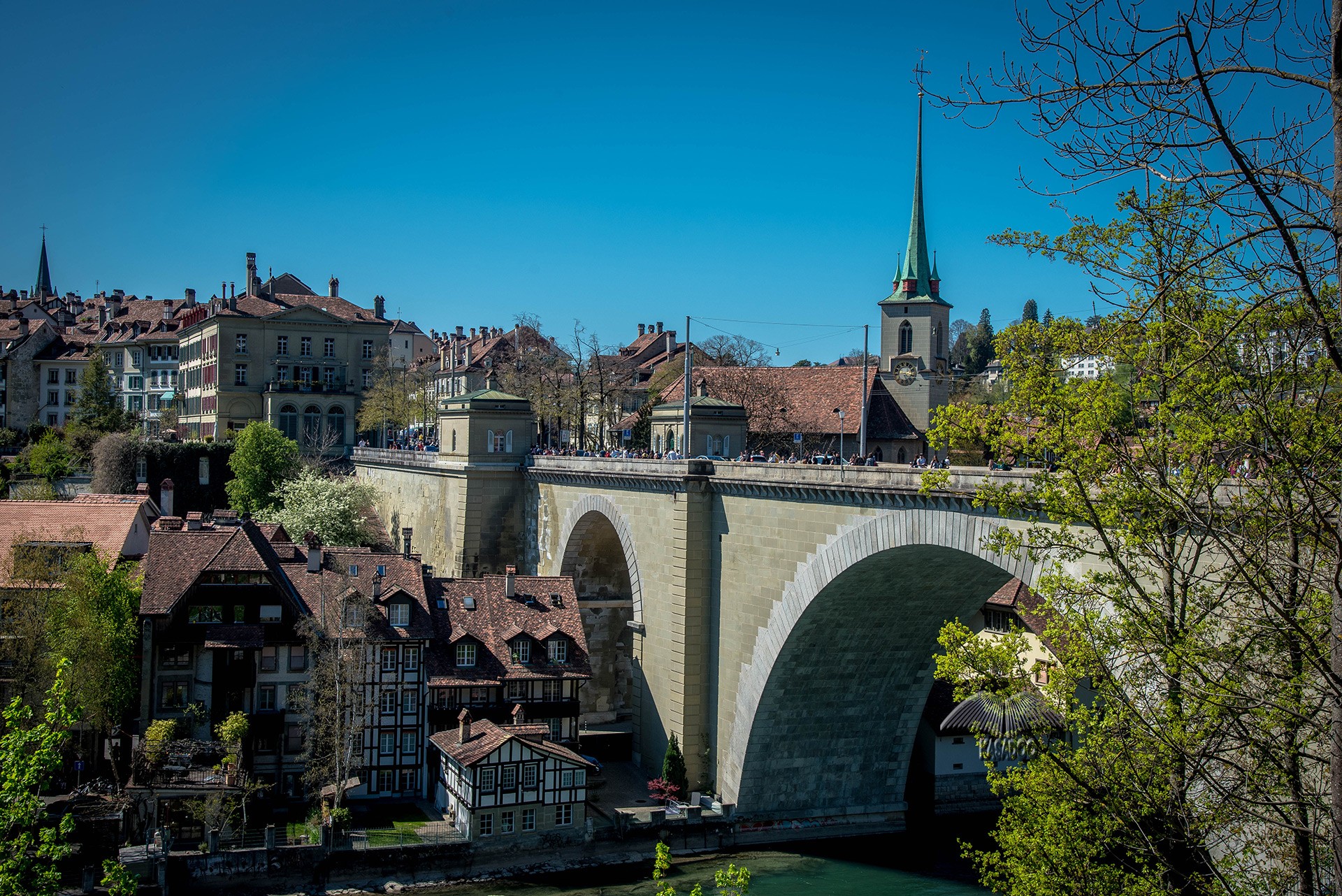 Swiss heritage site of national significance-Nydeggbrücke bridge in Bern