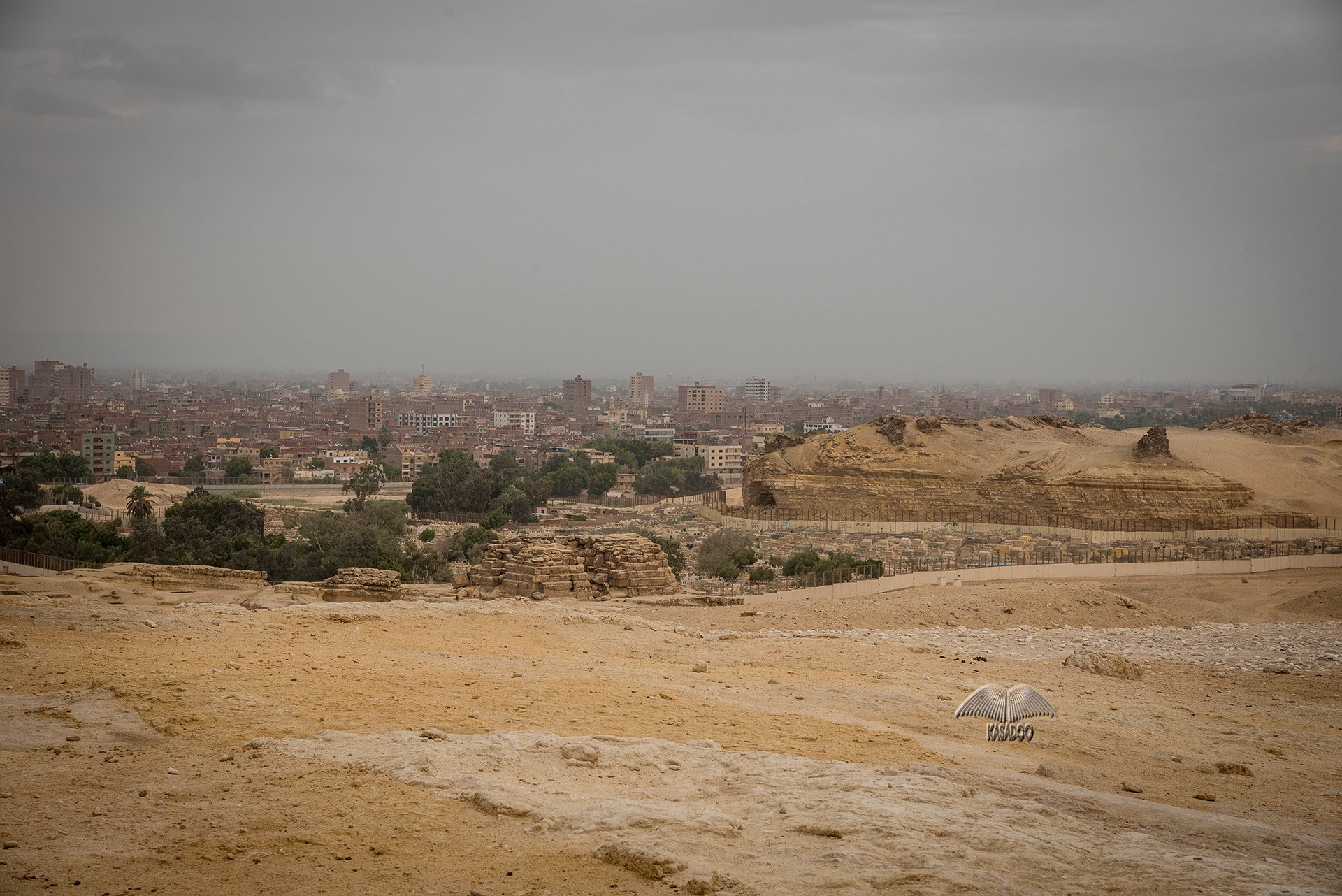 Blick auf Kairo vom Gizeh-Plateau