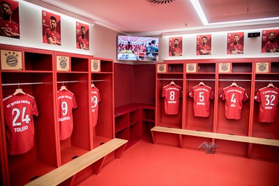Locker room of FC Bayern Munich players