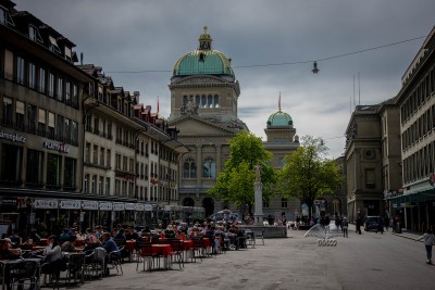 Bern promenade with numerous restaurants