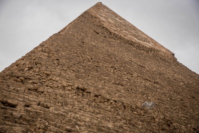 Close-up view of top of the pyramid