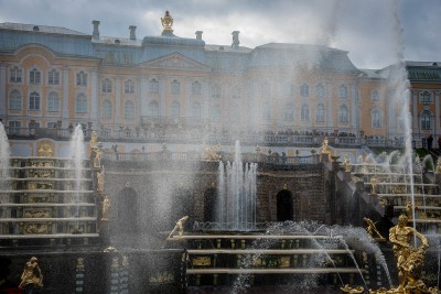 Fountains behind Peterhof