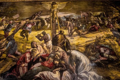 Great Tintoretto Frescoes in the Great School of San Rocco-Venice-Italy