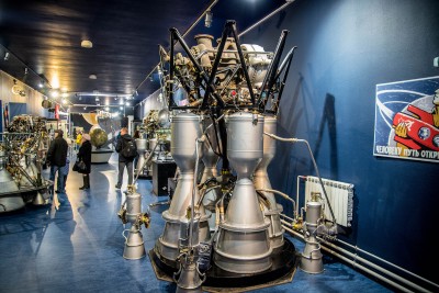 All'interno del Museo di cosmonautica e tecnologia missilistica