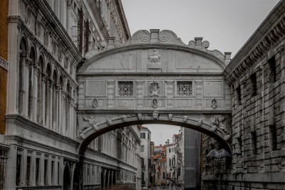 Ponte dei Sospiri or The Bridge of Sighs in Venice-Italy