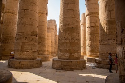 Sandstone columns in Karnak Temple