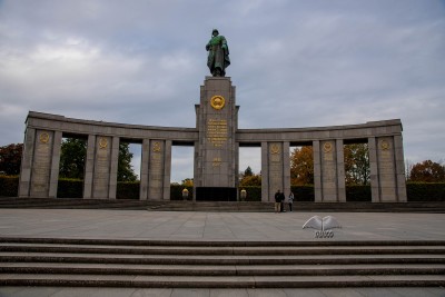 Soldier statue as part of the Soviet War Memorial in Berlin-Germany