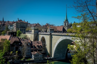 Swiss heritage site of national significance-Nydeggbrücke bridge in Bern