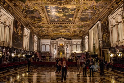 Tintoretto painted walls of several room in Great School of San Rocco-Venice-Italy